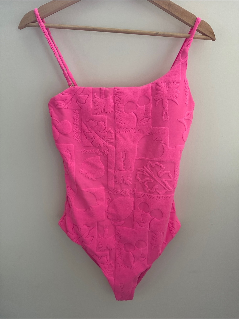 NWT Free People Beach Riot Athena One Piece Swimsuit Pink Terry Size M